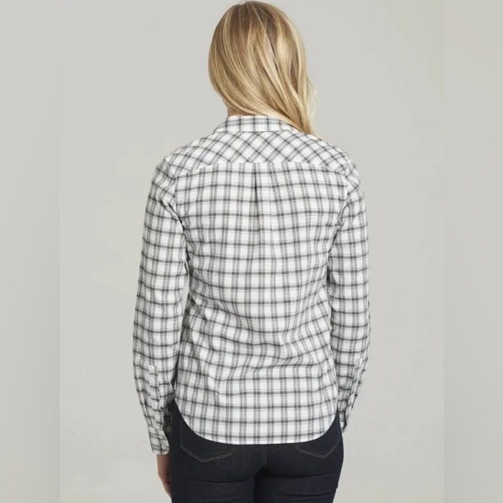 UNTUCKit Marina Women’s Long Sleeve Button Down Plaid Striped Shirt Sz 6 - Picture 2 of 7